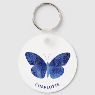Blue Watercolor Butterfly Personalized Schlüsselanhänger