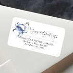 Blue Watercolor Christmas Crab Address Labels Adressaufkleber<br><div class="desc">Dieses weihnachtliche, türkisfarbene, rote, blaue und grüne Weihnachtsbeleuchtung an der Küste erinnert an meine originale handbemalte Krabbe. Die Worte "Seas & Greetings, Ihre Namen und Rücksendeadressen Details sind Set in einem modernen handgeschriebenen Skript und sans Serif Schriftart. Personalisieren Sie Ihre Adresse und Ihren Namen in den Vorlagenfeldern. Ideal für Weihnachtsgebäck...</div>