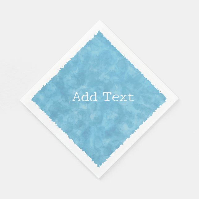 Blue Watercolor Custom Text Baby Dusche Serviette (Ecke)