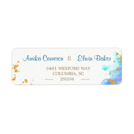 Blue Watercolor Dolphin Rücksendeadresse