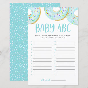 Blue Watercolor Donuts Baby ABC Baby Showspiel