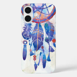 Blue Watercolor Dreamcatcher Modern Boho iPhone 16 Hülle