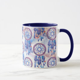 Blue Watercolor Dreamcatcher Modern Boho Tasse