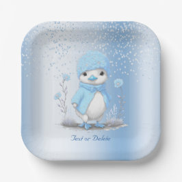 Blue Watercolor Duck Paper Plate Pappteller