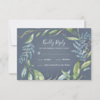 Blue Watercolor Eucalyptus Greenery Wreath Wedding