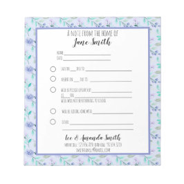 Blue Watercolor Floral School Note 1 Kind Notizblock