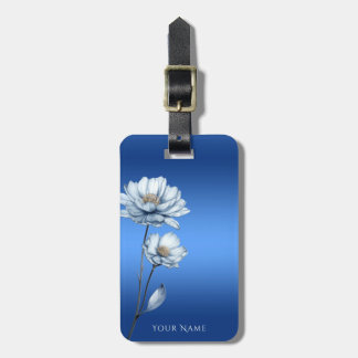 Blue Watercolor Flowers Luggage Tag Gepäckanhänger