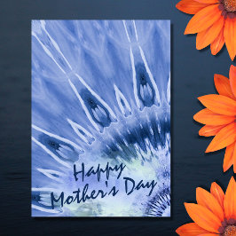 Blue Watercolor Gefärbte Krawatte Happy Mother Day Karte