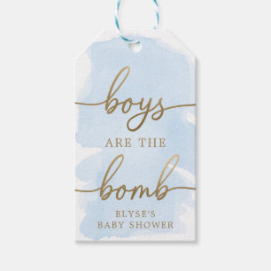Blue Watercolor Gold Bath Bombe Gefallen Tag Geschenkanhänger