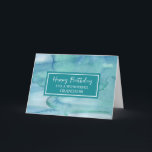 Blue Watercolor Grandson Birthday Karte<br><div class="desc">Geburtstagskarte für Enkel mit beruhigendem blauem Aquarellmuster und nachdenklichem Vers.</div>