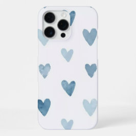 Blue Watercolor Heart Phone Case  iPhone 16 Pro Max Hülle