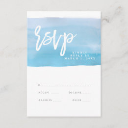 Blue Watercolor Hochzeitskarte, Antwortkarte RSVP Karte