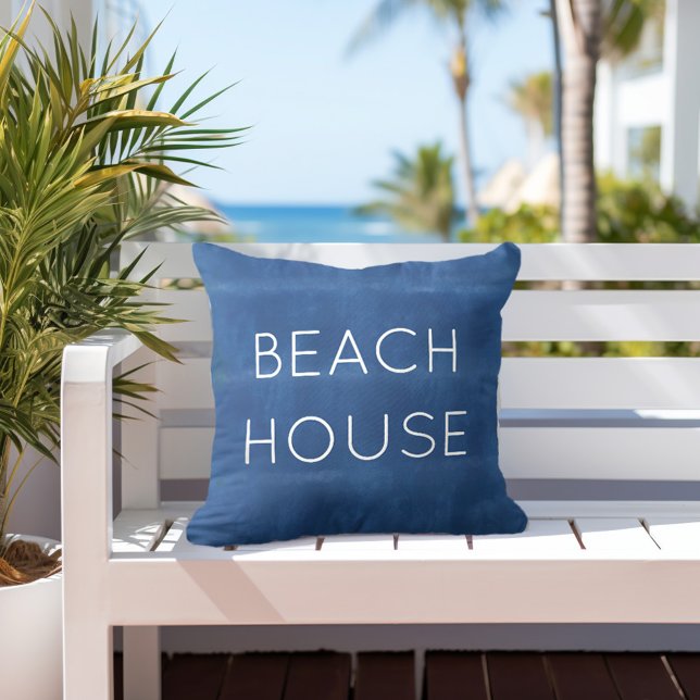 Blue Watercolor im Beach House Außenpillow Kissen (Von Creator hochgeladen)