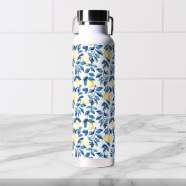Blue Watercolor Lemon Trinkflasche