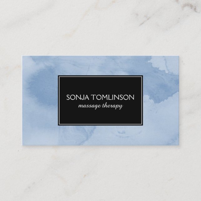Blue Watercolor Massage Therapy Business Card Visitenkarte (Vorderseite)