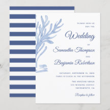 Blue Watercolor Nautical Wedding Beach Thema