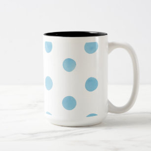 Blue Watercolor Polka Dot Tasse - Minimalistische 