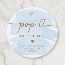Blue Watercolor Pop It, wenn sie Pop Tag bevorzuge Geschenkanhänger