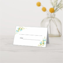Blue Watercolor Rose Buds Wedding