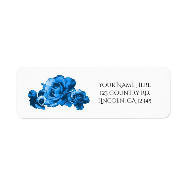 Blue Watercolor Rose Elegante Hochzeit (Vorne)