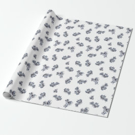 Blue Watercolor Sprig Geschenkpapier