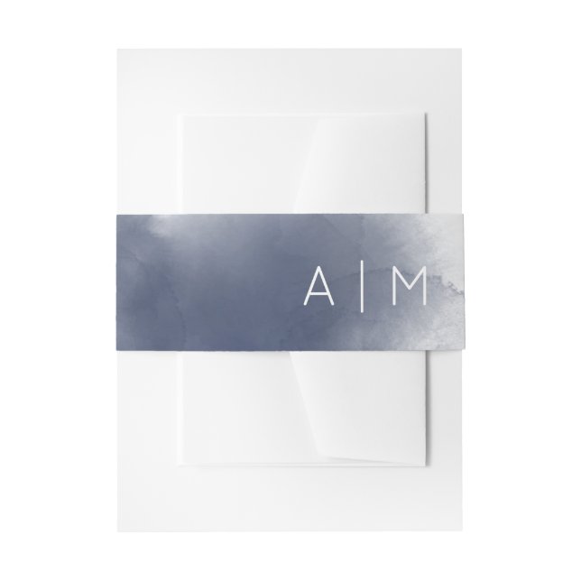 Blue Watercolor Theme Einladungsbanderole (Vorderseite Beispiel)