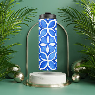 Blue Watercolor Tuscan Italienische Küche Thermosbecher