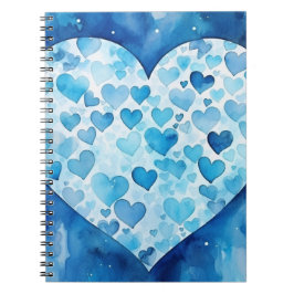 BLUE WATERCOLOR VALENTINE HEARDES NOTIZBLOCK