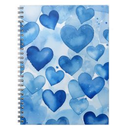 BLUE WATERCOLOR VALENTINE HEARDES NOTIZBLOCK