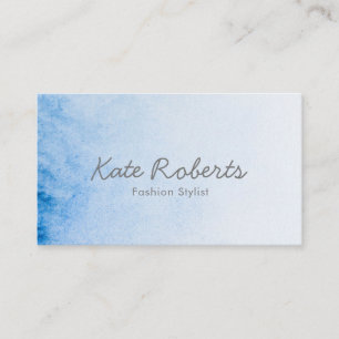Blue Watercolor Visitenkarte   minimal