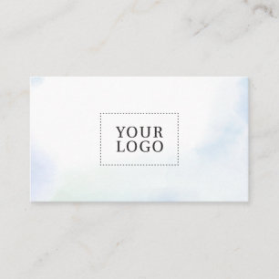 Blue Watercolor Wash Minimal-Logo-Visitenkarte Visitenkarte