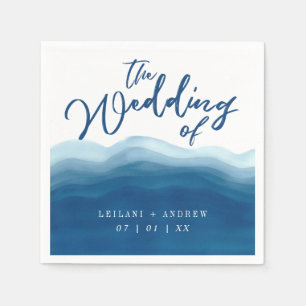 Blue Watercolor Wave   Hochzeit von Napkins Serviette