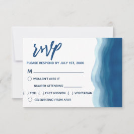 Blue Watercolor Wave | RSVP Cards