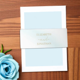 Blue Watercolor Wave Wedding Einladungsbanderole