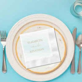 Blue Watercolor Wave Wedding Serviette