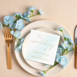 Blue Watercolor Wave Wedding Serviette