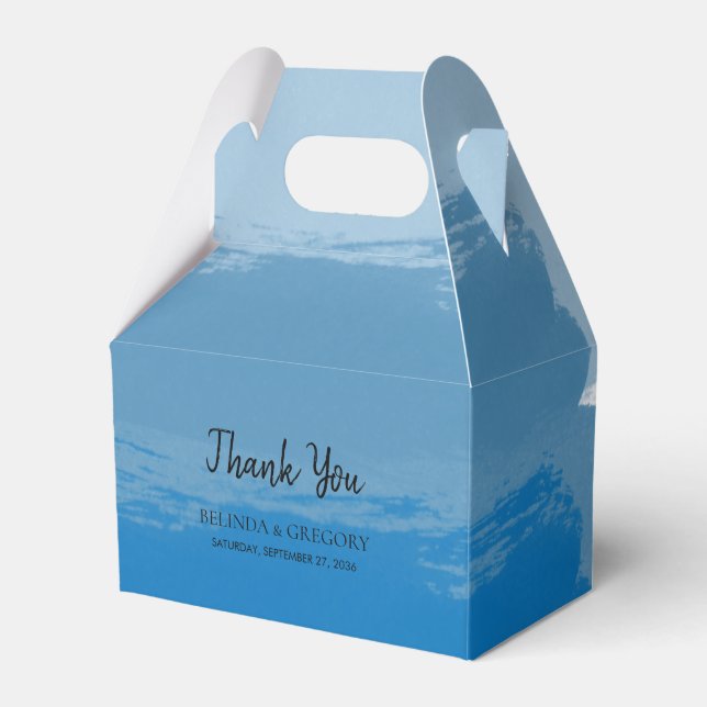 Blue Watercolor Wedding Geschenkschachtel (Vorderseite)