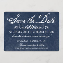 Blue Watercolor Wedding Save the Date