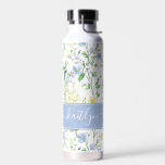 Blue Watercolor Wildflower Monogram Trinkflasche<br><div class="desc">This blue and yellow watercolor boho wildflower pattern with your monogram would look great on this 22 oz. water bottle.</div>