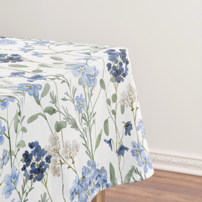 Blue Watercolor Wildflower Tischdecke (Beispiel)
