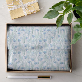 Blue watercolor wildflowers seidenpapier