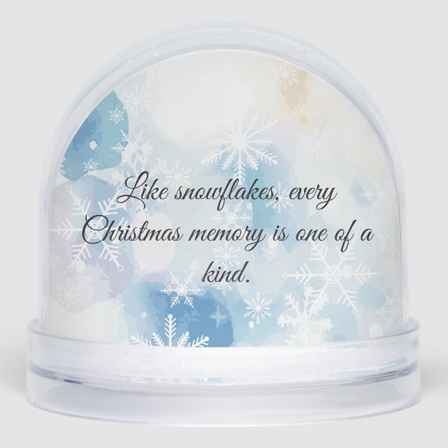 Blue Watercolor Winter Design Schneekugeln (Vorderseite)
