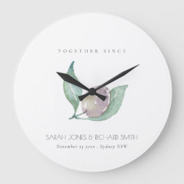 BLUE WATERCOLOUR OLIVE SAVE THE DATE WEDDING GIFT GROßE WANDUHR