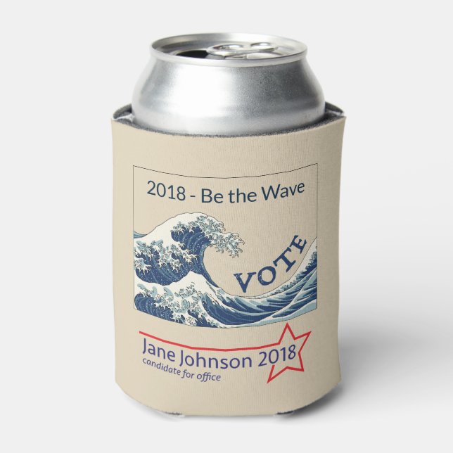 Blue Wave 2024 - Anpassbare Kampagne kann coozie Dosenkühler (Kanne Vorderseite)