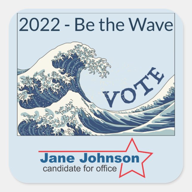 Blue Wave 2024 - autocollant de campagne personnal (Devant)