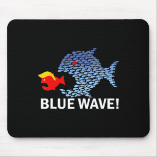 Blue Wave 2024 Funny Big Fish Little Fish Trum Mousepad