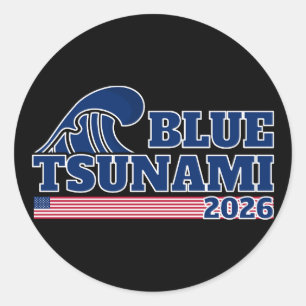 Blue Wave 2026 Runder Aufkleber