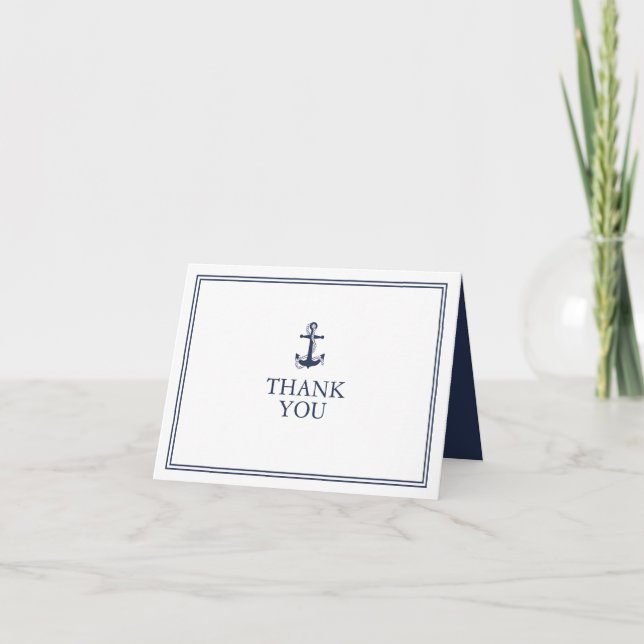 Blue Wave Anchor Vielen Dank Navy/Wht ID836 Karte (Vorderseite)