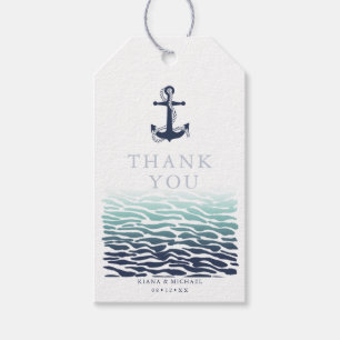 Blue Wave Anchor Wedding Danke Wave ID836 Geschenkanhänger