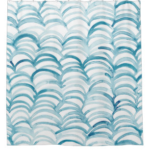 Blue Wave japanischer Style MusterIllustration Duschvorhang
